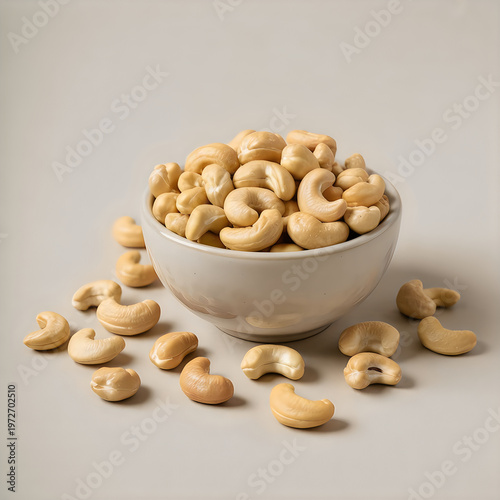 Cashew Nuts in White Ceramic Bowl