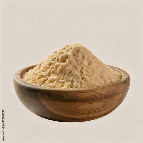 Wooden Bowl with Flour Powder