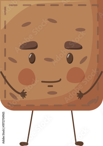 Shaped patch potato. Character pocket potato. Cartoon style. Isolated on white background. Design element.