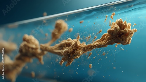 Abstract representation of gelatinous substance in a test tube, showcasing scientific exploration. natural biotech innovation, organic wellness, environmental health