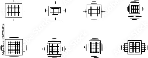 Morse Code icons set multiple style collection. Editable stroke
vector silhouette illustration isolated on white background 
