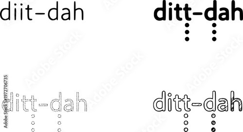 Morse Code icons set multiple style collection. Editable stroke
vector silhouette illustration isolated on white background 