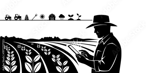 Agricultural Crop Insurance Smart Farming Icon