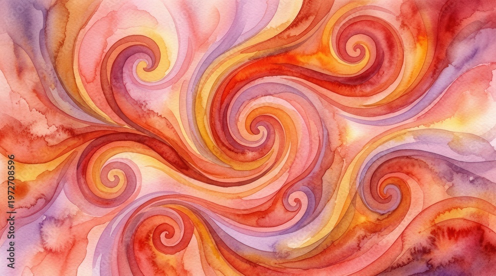 Obraz premium Abstract Color Swirl Art Illustration with Warm Tones for Creative Design