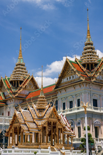 The majestic Grand Palace and Wat Phra Kaew temple complex in Bangkok, Thailand.