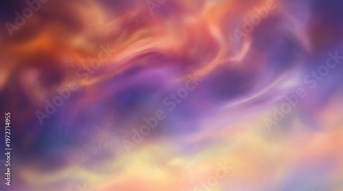 Colorful Abstract Sky Photo with Vibrant Clouds in Dreamy Atmosphere