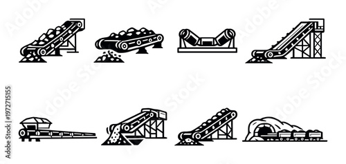 Conveyor systems transporting bulk material at mining site