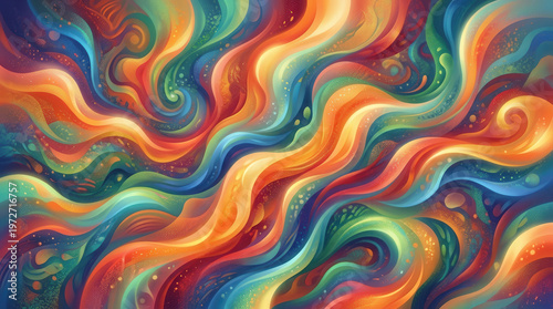 Colorful Abstract Swirling Patterns Art Illustration for Creative Design