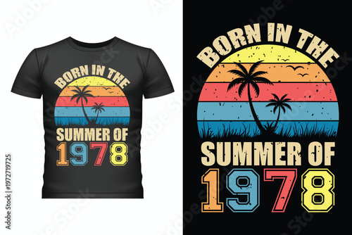 Vintage Retro Sunset Typography T-Shirt Design