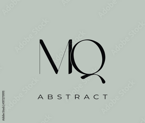 MQ abstract logo design with large letters and small text