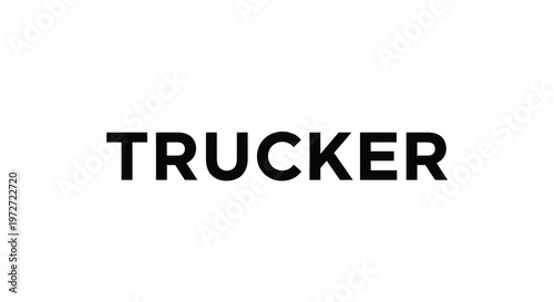 Simple graphic design displaying the word trucker in bold black lettering
