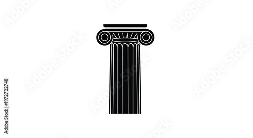A black and white illustration of a classical doric order column capital