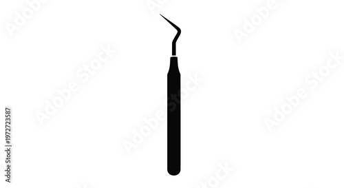 Black silhouette of a dental instrument against a white background
