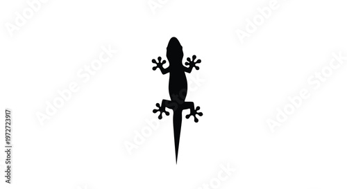 Silhouette of a lizard standing upright on a white background