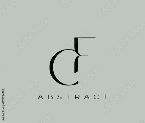 Abstract logo design with stylized lettering and typography elements