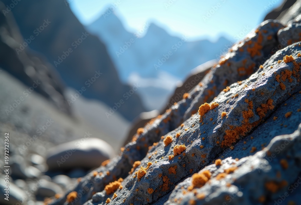 Fototapeta premium Dramatic Granite Speckled Ignitious Rocks Vibrantly Distinct Under Sunlight