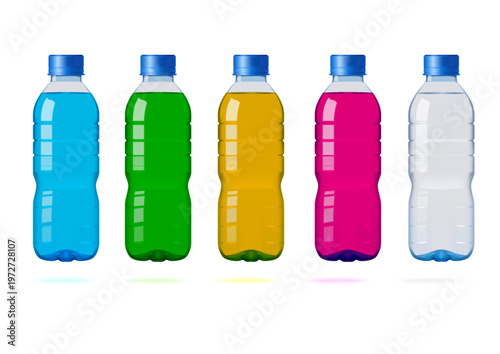 plastic colorful bottles