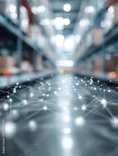 digital supply chain visibility with a blured technology background