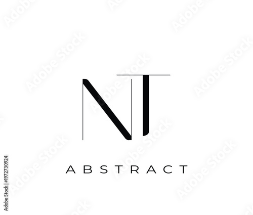 Modern abstract logo design with stylized letters and minimalist typography