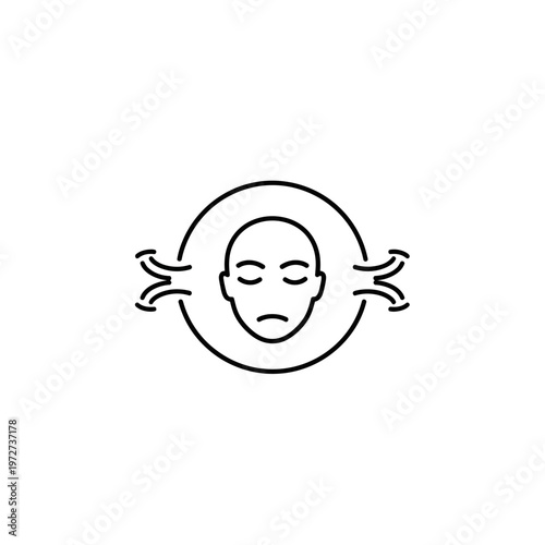 A minimalist line drawing of a stressed face.