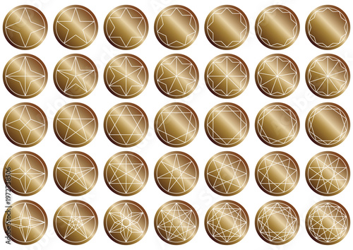 線で描いた多角形セット