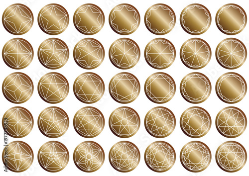 線で描いた多角形セット