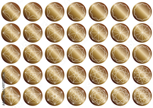 線で描いた多角形セット