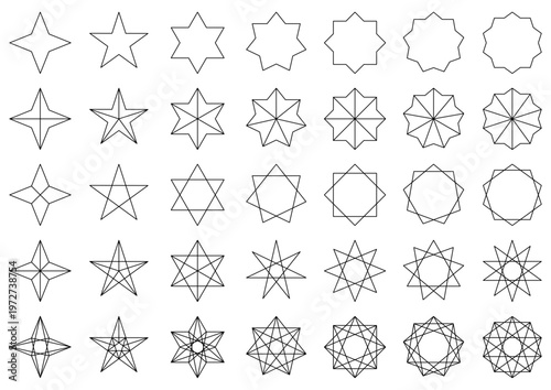 線で描いた多角形セット