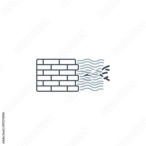 a brick wall with water flowing through.