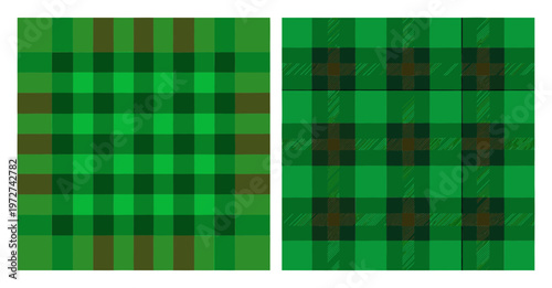 Green plaid pattern textile texture abstract background
