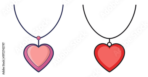 Two heart pendant necklaces romantic jewelry fashion accessory