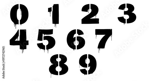 Abstract black numbers with a glitch effect