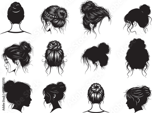 Woman Hair Bun Styled in Natural Rounded Form