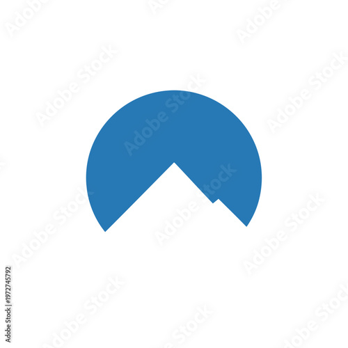 Blue Broken Circle Graphic Shape.
