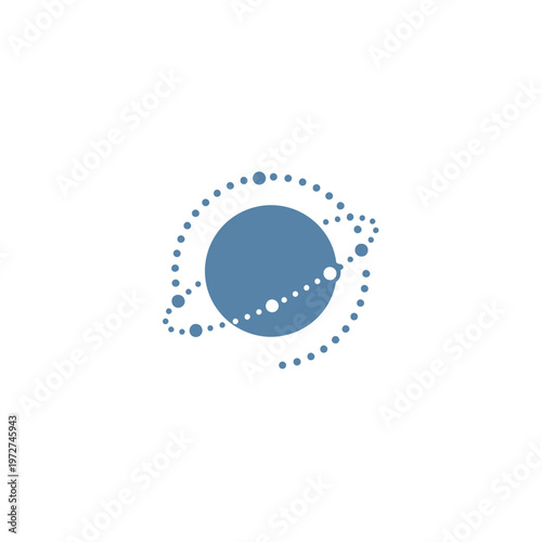 Blue Planet with Orbiting Moons Illustration.