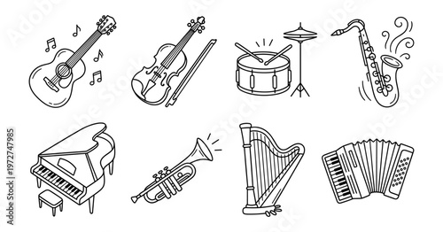 Hobbies & Fun Doodles_Music Instruments Doodles
