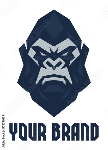 low poly design art depicts a angry gorilla face (artwork 2)