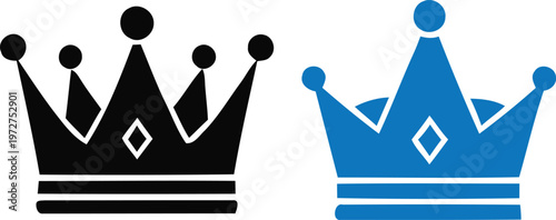 Two crowns a black and blue royal symbol of power and authority