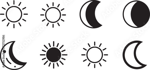 Phases of the sun and moon a simple pictorial representation