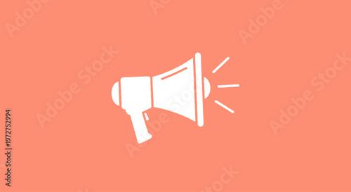 White Megaphone Icon Loudspeaker Illustration.