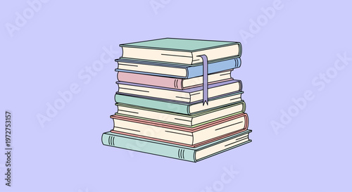 Stack of Books with Colored Covers.
