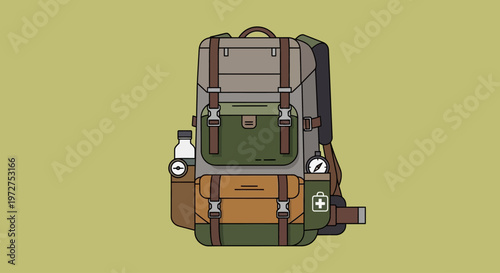 Backpack with Multiple Pockets and Compartments.