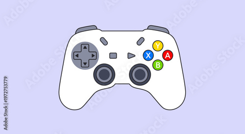 White Video Game Controller Illustration.