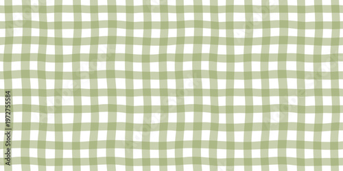 Quadro su tela Seamless checkered pattern in soft pastel green colors