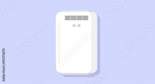 White Portable Air Purifier on Light Background.