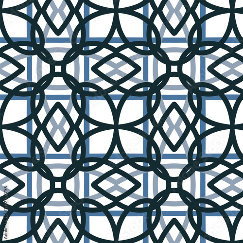 Modern Geometric Pattern with Bold Symmetrical Line Motifs .