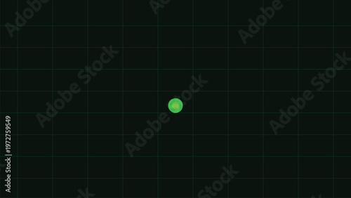 Mysterious Signal: A single green dot pulses softly against a grid of a dark surface. The image exudes a sense of technology. 