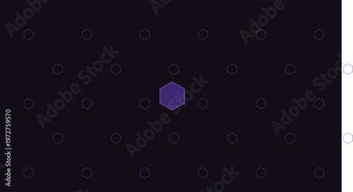 Hexagonal Arrangement: A mesmerizing pattern unfolds, with a solitary hexagon at the center, surrounded by a grid of equally spaced circles, all bathed in a deep, enigmatic hue.