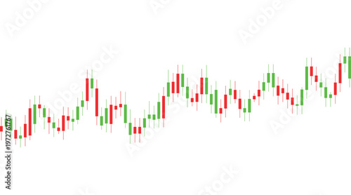 Stock market chart with green and red candlesticks showing financial trends and analysis. EPS-10.