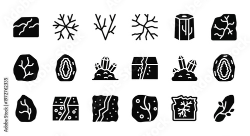 Black and white, vector icons, brain scan, neuro, neurology symbols, 20 medical signs